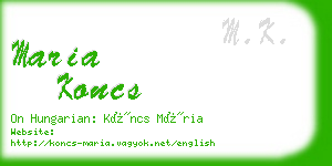 maria koncs business card